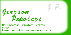 gerzson papolczi business card